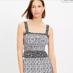 NWT Floral Plaid Peplum Cami
